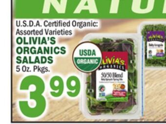 Bravo Supermarkets Olivia's organics salads offer