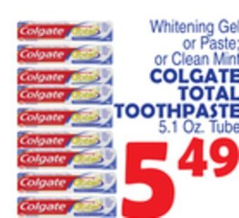 Bravo Supermarkets Colgate total toothpaste offer