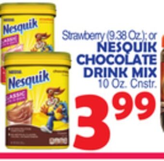 Bravo Supermarkets Nesquik chocolate drink mix 10 oz. cnstr offer