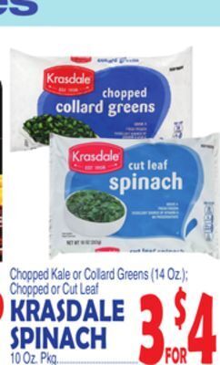 Bravo Supermarkets Krasdale spinach 10 oz. pkg offer