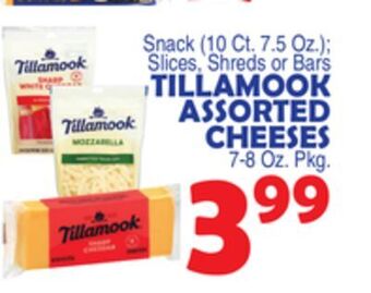 Bravo Supermarkets Tillamook assorted cheeses 7-8 oz. pkg offer