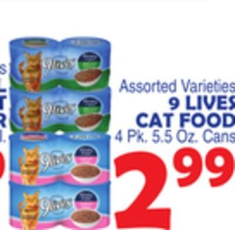 Bravo Supermarkets 9 lives cat food offer