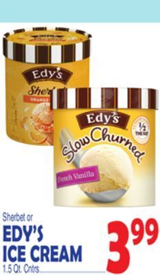Bravo Supermarkets Edy's ice cream offer
