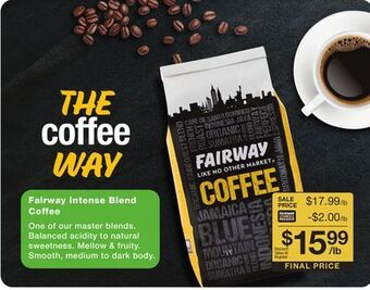 Fairway Store Market Fairway intense blend coffee offer