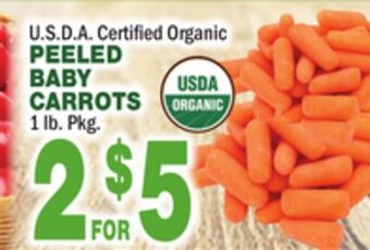 Bravo Supermarkets Peeled baby carrots offer