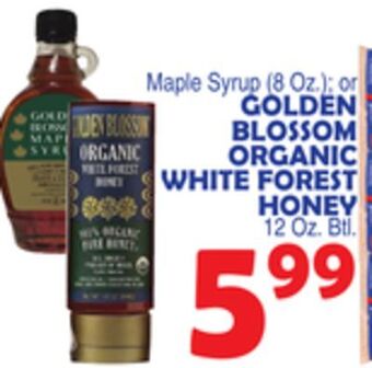 Bravo Supermarkets Golden blossom organic white forest honey 12 oz. btl offer