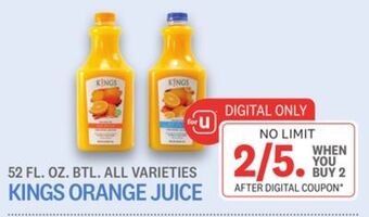 Kings Food Markets Kings orange juice offer