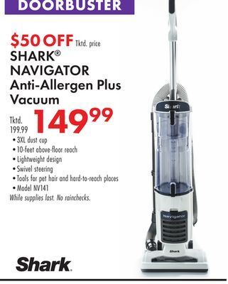 Boscov's Shark navigator anti-allergen plus vacuum offer