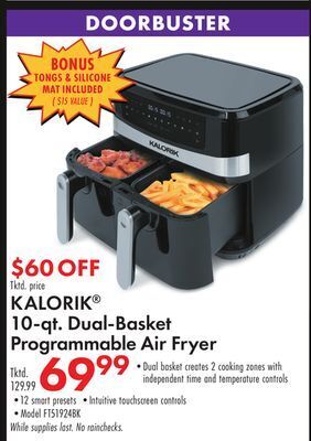 Boscov's Kalorik 10-qt. dual-basket programmable air fryer offer