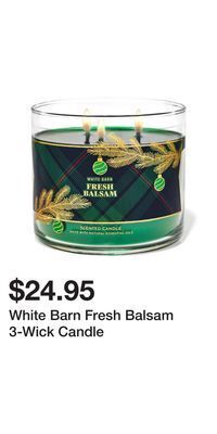 Bath & Body Works White barn fresh balsam 3-wick candle offer