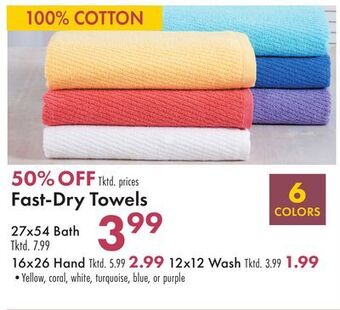 Boscov's Fast-dry towels offer