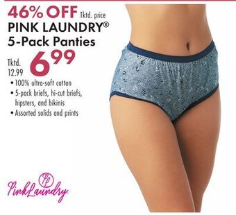 Boscov's Pink laundry 5-pack panties offer
