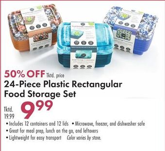 Boscov's 24-piece plastic rectangular food storage set offer