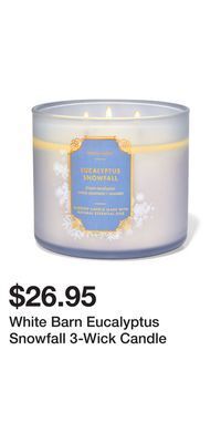 Bath & Body Works White barn eucalyptus snowfall 3-wick candle offer