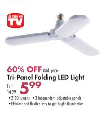 Boscov's Tri-panel folding led light offer
