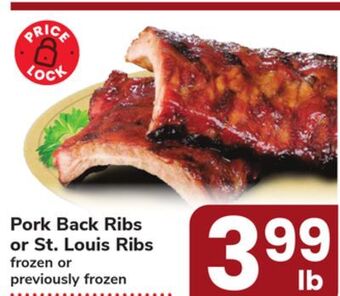 ACME Pork back ribs or st. louis ribs offer