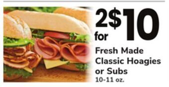 ACME Fresh made classic hoagies or subs offer