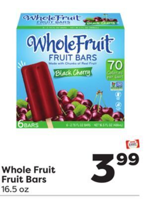 Weis Markets Whole fruit fruit bars offer