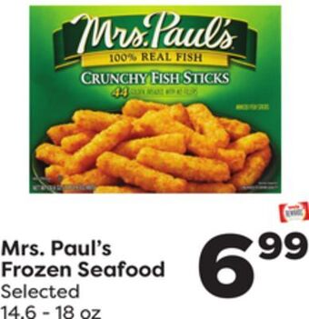 Weis Markets Mrs. paul's frozen seafood offer