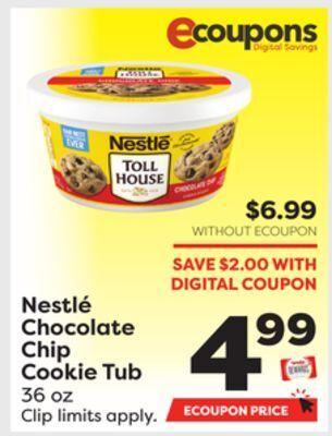 Weis Markets Nestlé chocolate chip cookie tub offer