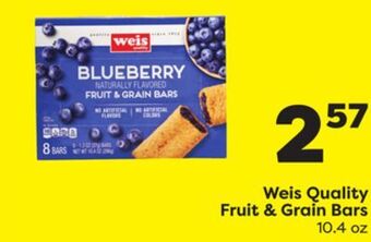 Weis Markets Weis quality fruit & grain bars offer