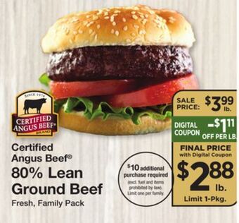 The Fresh Grocer 80% lean ground beef offer