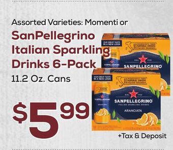 DeCicco & Sons Sanpellegrino italian sparkling drinks 6-pack offer