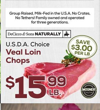 DeCicco & Sons Veal loin chops offer