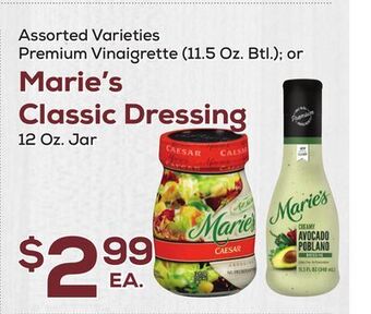 DeCicco & Sons Marie's classic dressing 12 oz. jar offer