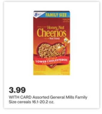 CVS Assorted general mills family size cereals 16.1-20.2 oz offer