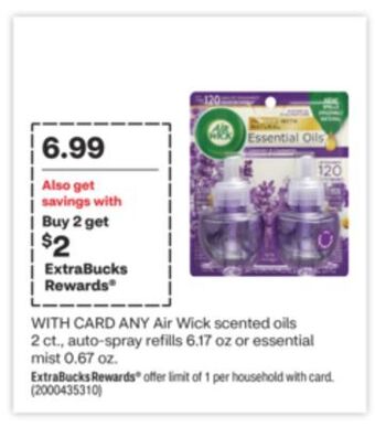 CVS Any air wick scented oils 2 ct., auto-spray refills 6.17 oz or essential mist 0.67 oz offer