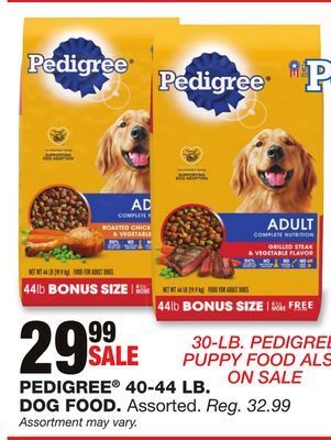 Blain's Farm & Fleet Pedigree 40-44 lb. dog food offer