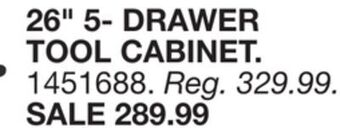Blain's Farm & Fleet 26 5- drawer tool cabinet offer