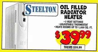 Ollie's Steelton oil filled radiator heater offer