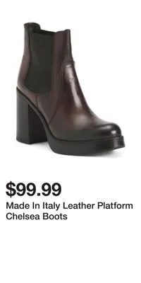 TJ Maxx Made in italy leather platform chelsea boots offer