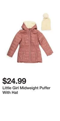 TJ Maxx Little girl midweight puffer with hat offer