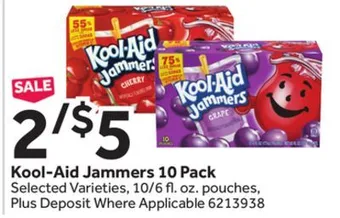 Stop&Shop Kool-aid jammers 10 pack offer