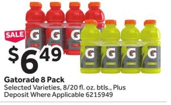 Stop&Shop Gatorade 8 pack offer