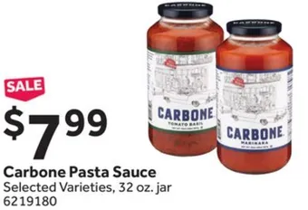 Stop&Shop Carbone pasta sauce offer