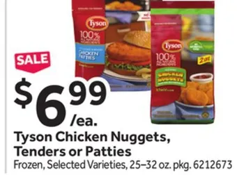 Stop&Shop Tyson chicken nuggets, tenders or patties offer