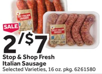 Stop&Shop Stop & shop fresh italian sausage offer