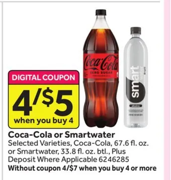 Stop&Shop Coca-cola or smartwater offer