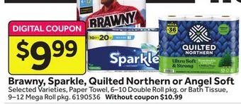 Stop&Shop Brawny, sparkle, quilted northern or angel soft offer