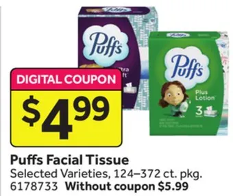 Stop&Shop Puffs facial tissue offer