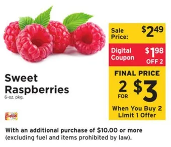 ShopRite Sweet raspberries offer