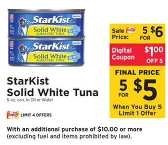 ShopRite Solid white tuna offer