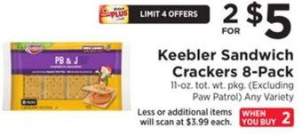 ShopRite Sandwich crackers 8-pack offer