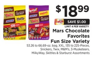 ShopRite Chocolate favorites fun size variety offer