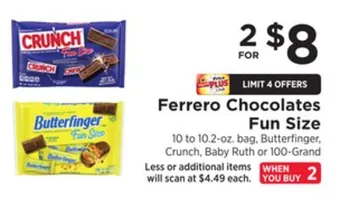 ShopRite Chocolates fun size offer