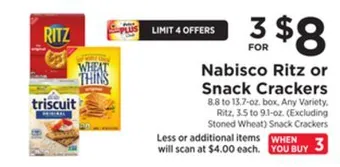 ShopRite Ritz or snack crackers offer